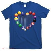 Billiard Pool Billiard Ball Billiard Player Lover Heart Men Gift T-Shirt thumb 0