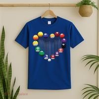 Billiard Pool Billiard Ball Billiard Player Lover Heart Men Gift T-Shirt thumb 2