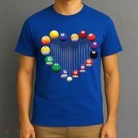 Billiard Pool Billiard Ball Billiard Player Lover Heart Men Gift T-Shirt thumb 3