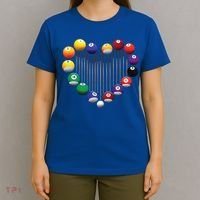 Billiard Pool Billiard Ball Billiard Player Lover Heart Men Gift T-Shirt thumb 4