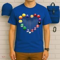 Billiard Pool Billiard Ball Billiard Player Lover Heart Men Gift T-Shirt thumb 6
