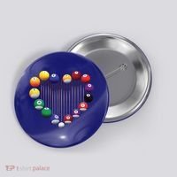 Billiard Pool Billiard Ball Billiard Player Lover Heart Men Gift Button thumb 0