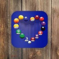 Billiard Pool Billiard Ball Billiard Player Lover Heart Men Gift Coaster thumb 0