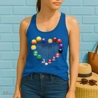 Billiard Pool Billiard Ball Billiard Player Lover Heart Men Gift Women's Tank Top thumb 2