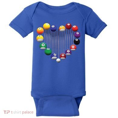 Billiard Pool Billiard Ball Billiard Player Lover Heart Men Gift Baby Bodysuit