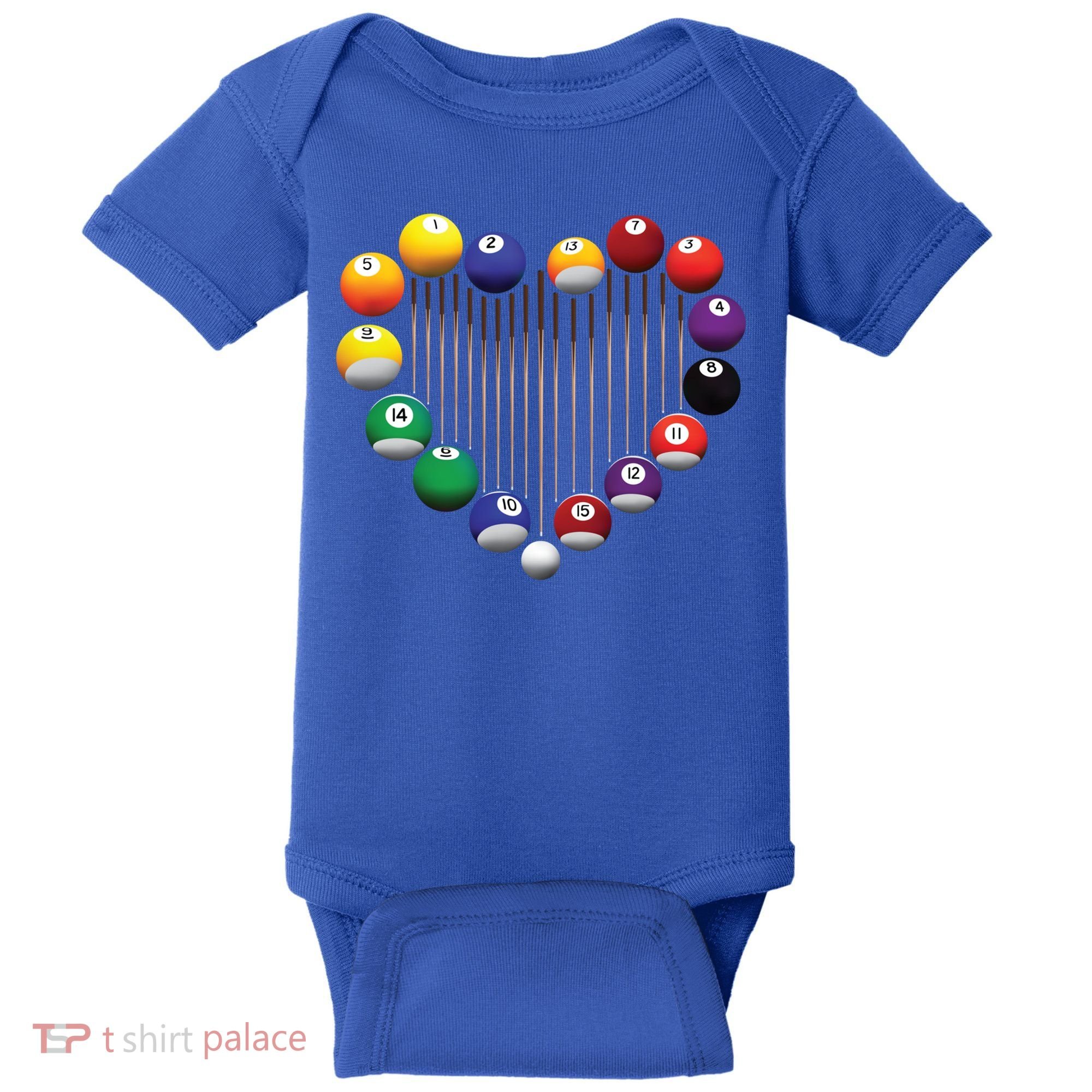 Billiard Pool Billiard Ball Billiard Player Lover Heart Men Gift Baby Bodysuit