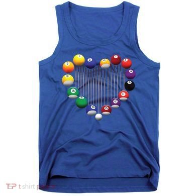 Billiard Pool Billiard Ball Billiard Player Lover Heart Men Gift Tank Top