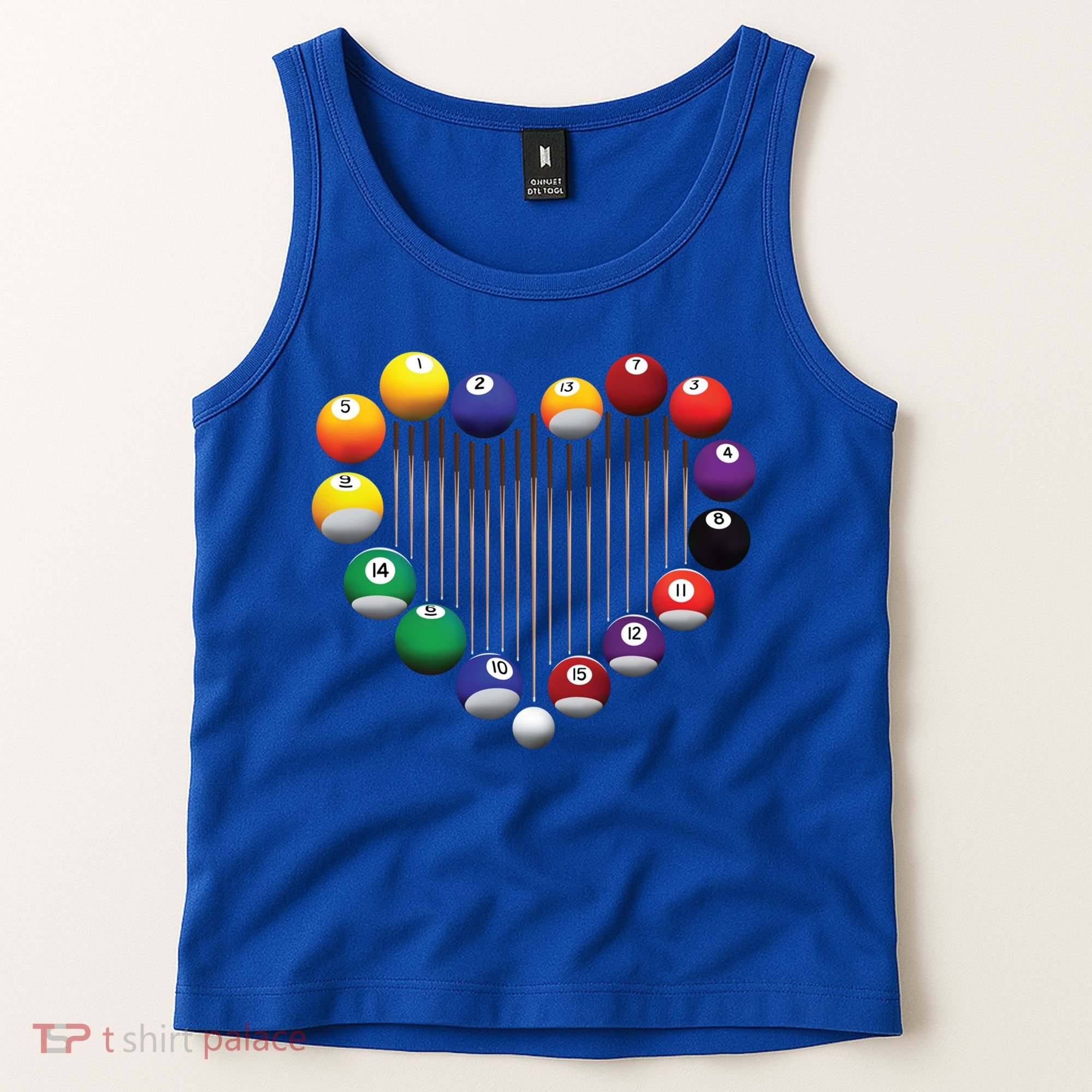 Billiard Pool Billiard Ball Billiard Player Lover Heart Men Gift Tank Top
