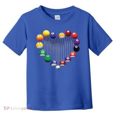 Billiard Pool Billiard Ball Billiard Player Lover Heart Men Gift Toddler T-Shirt