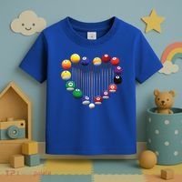 Billiard Pool Billiard Ball Billiard Player Lover Heart Men Gift Toddler T-Shirt thumb 3