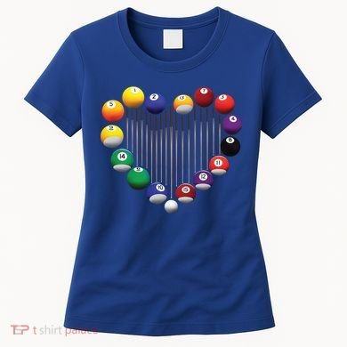 Billiard Pool Billiard Ball Billiard Player Lover Heart Men Gift Women's T-Shirt