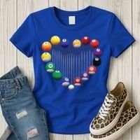 Billiard Pool Billiard Ball Billiard Player Lover Heart Men Gift Women's T-Shirt thumb 3