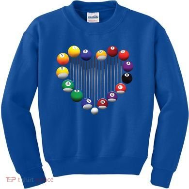 Billiard Pool Billiard Ball Billiard Player Lover Heart Men Gift Kids Sweatshirt