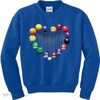 Billiard Pool Billiard Ball Billiard Player Lover Heart Men Gift Kids Sweatshirt thumb 0