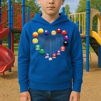 Billiard Pool Billiard Ball Billiard Player Lover Heart Men Gift Kids Hoodie thumb 2
