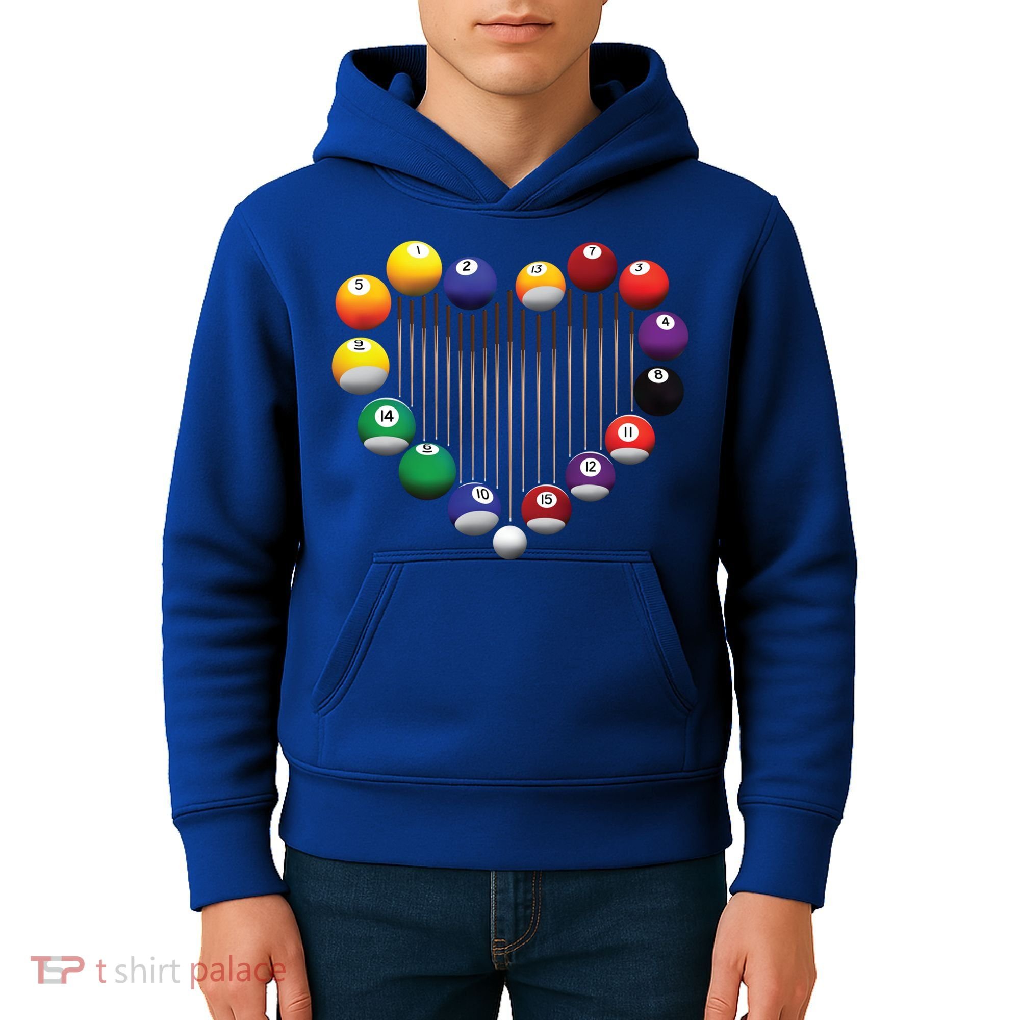 Billiard Pool Billiard Ball Billiard Player Lover Heart Men Gift Kids Hoodie