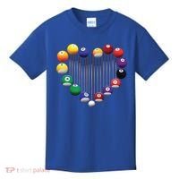 Billiard Pool Billiard Ball Billiard Player Lover Heart Men Gift Kids T-Shirt thumb 0