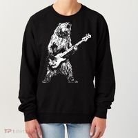 Bear Playing Bass Guitar Bear Retro Music Lovers Women's Sweatshirt thumb 0