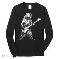 Bear Playing Bass Guitar Bear Retro Music Lovers Long Sleeve Shirt thumb 0