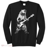 Bear Playing Bass Guitar Bear Retro Music Lovers Sweatshirt thumb 0