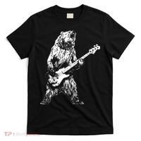 Bear Playing Bass Guitar Bear Retro Music Lovers T-Shirt thumb 0