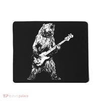 Bear Playing Bass Guitar Bear Retro Music Lovers Mousepad thumb 0