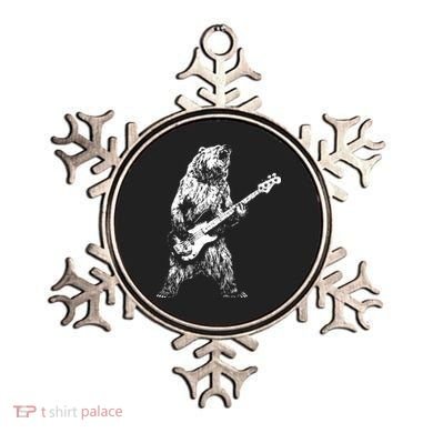 Bear Playing Bass Guitar Bear Retro Music Lovers Ornament
