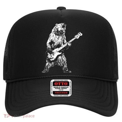 Bear Playing Bass Guitar Bear Retro Music Lovers Hat