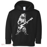 Bear Playing Bass Guitar Bear Retro Music Lovers Toddler Hoodie thumb 0