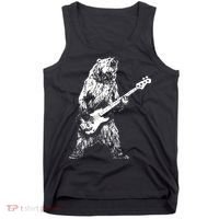 Bear Playing Bass Guitar Bear Retro Music Lovers Tank Top thumb 0