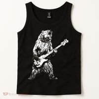 Bear Playing Bass Guitar Bear Retro Music Lovers Tank Top thumb 2