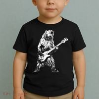 Bear Playing Bass Guitar Bear Retro Music Lovers Toddler T-Shirt thumb 2