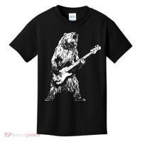Bear Playing Bass Guitar Bear Retro Music Lovers Kids T-Shirt thumb 0