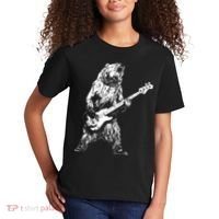 Bear Playing Bass Guitar Bear Retro Music Lovers Kids T-Shirt thumb 2