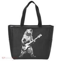 Bear Playing Bass Guitar Bear Retro Music Lovers Tote Bag thumb 0