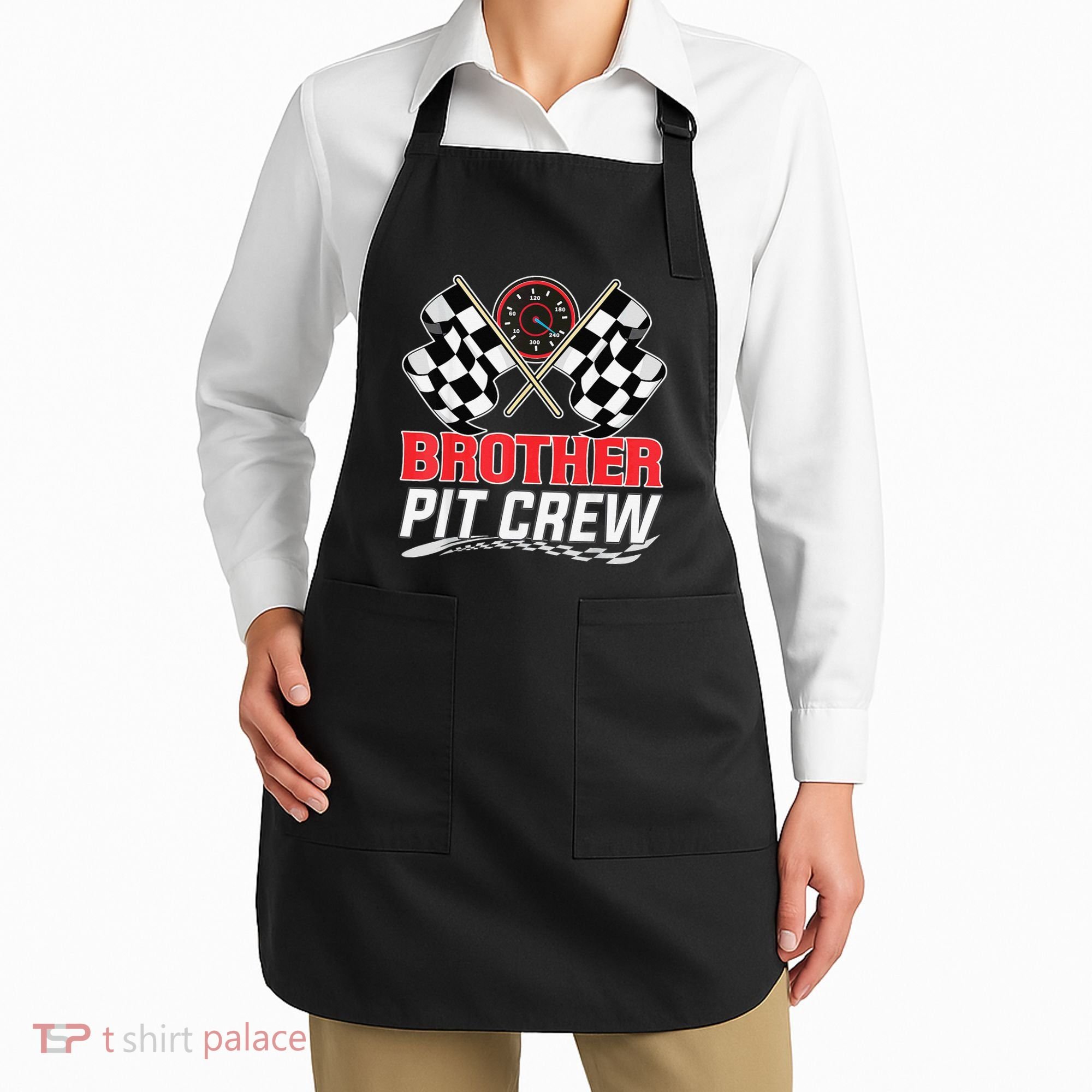 Brother Pit Crew Race Car Birthday Party Racing Family Apron