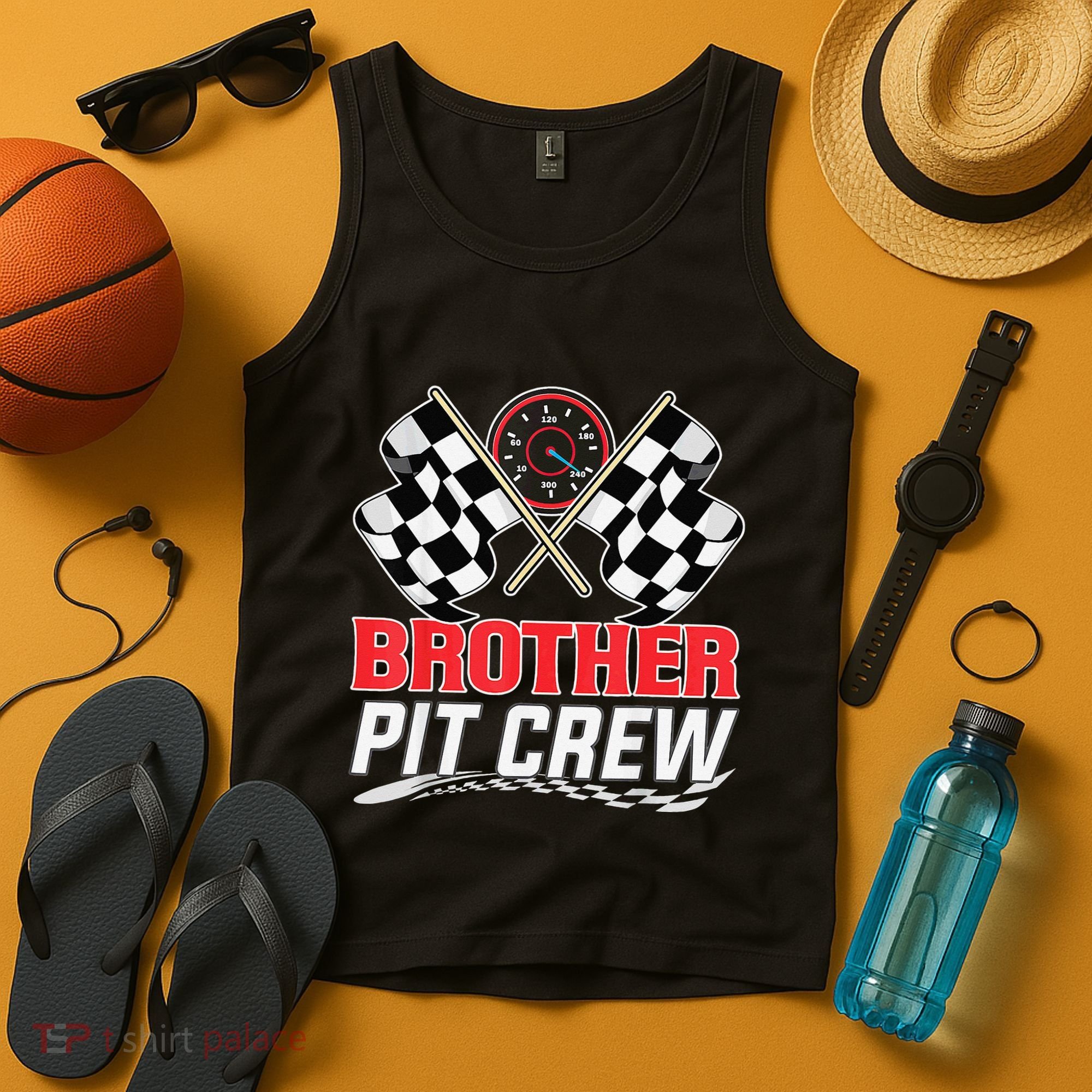 Brother Pit Crew Race Car Birthday Party Racing Family Tank Top