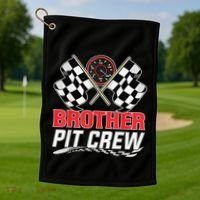 Brother Pit Crew Race Car Birthday Party Racing Family Golf Towel thumb 1