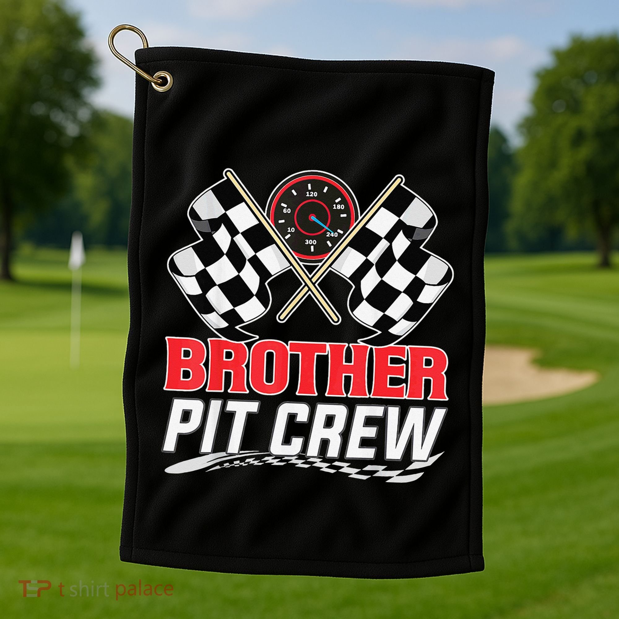 Brother Pit Crew Race Car Birthday Party Racing Family Golf Towel