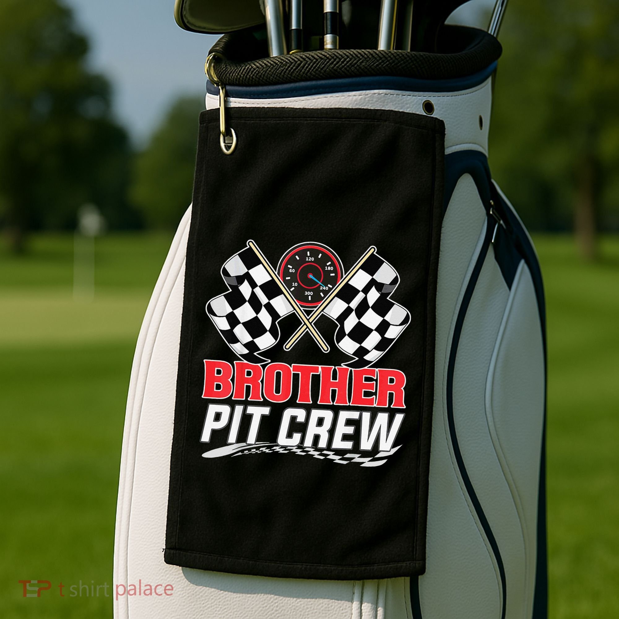 Brother Pit Crew Race Car Birthday Party Racing Family Golf Towel