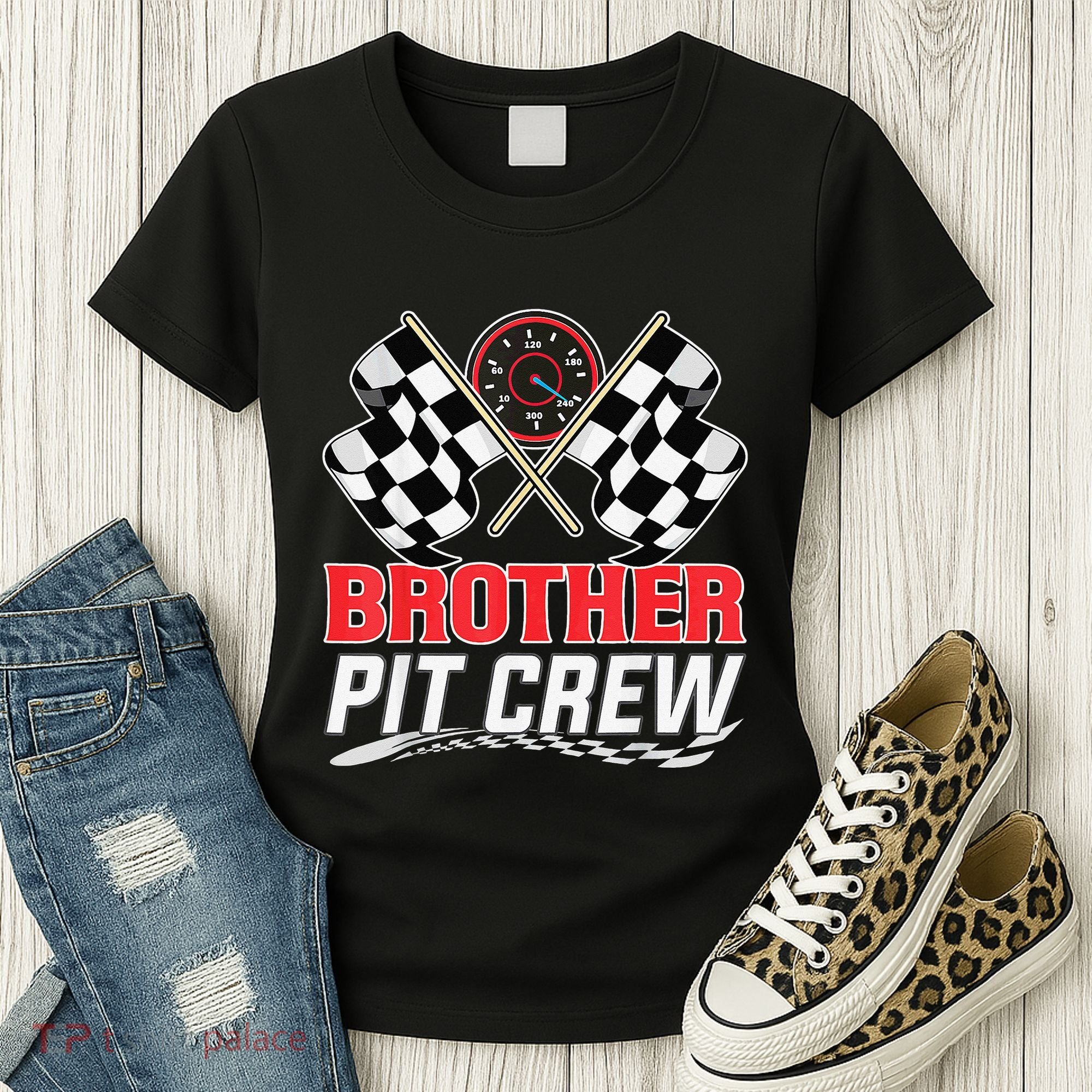 Brother Pit Crew Race Car Birthday Party Racing Family Women's T-Shirt