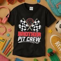 Brother Pit Crew Race Car Birthday Party Racing Family Kids T-Shirt thumb 3