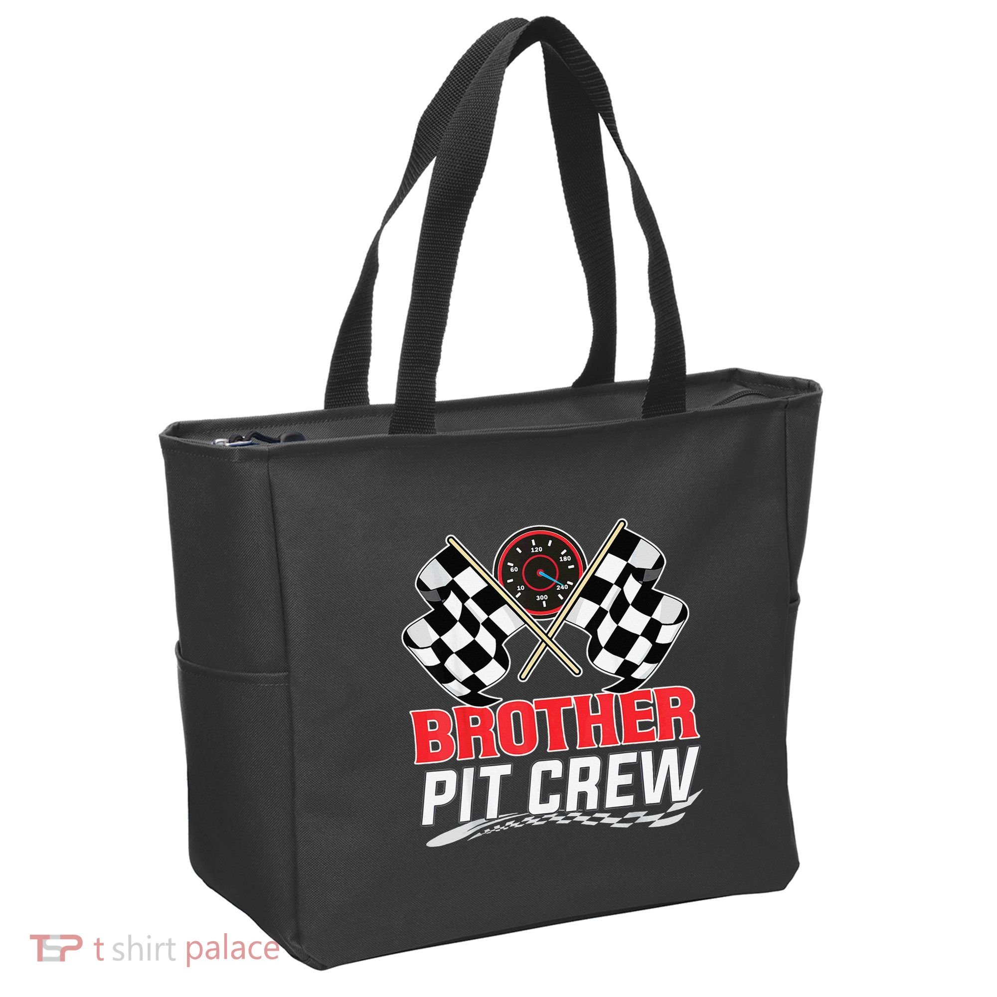 Brother Pit Crew Race Car Birthday Party Racing Family Tote Bag