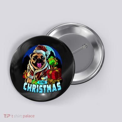 Best Pug Christmas Button