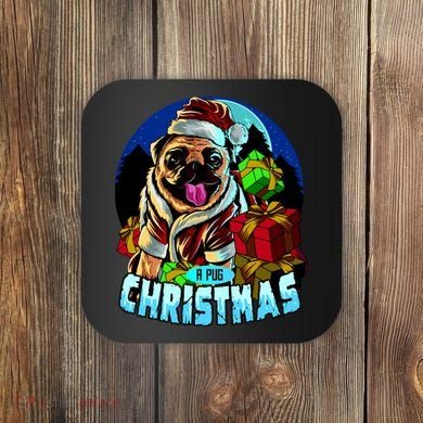 Best Pug Christmas Coaster