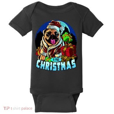 Best Pug Christmas Baby Bodysuit