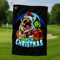 Best Pug Christmas Golf Towel thumb 1