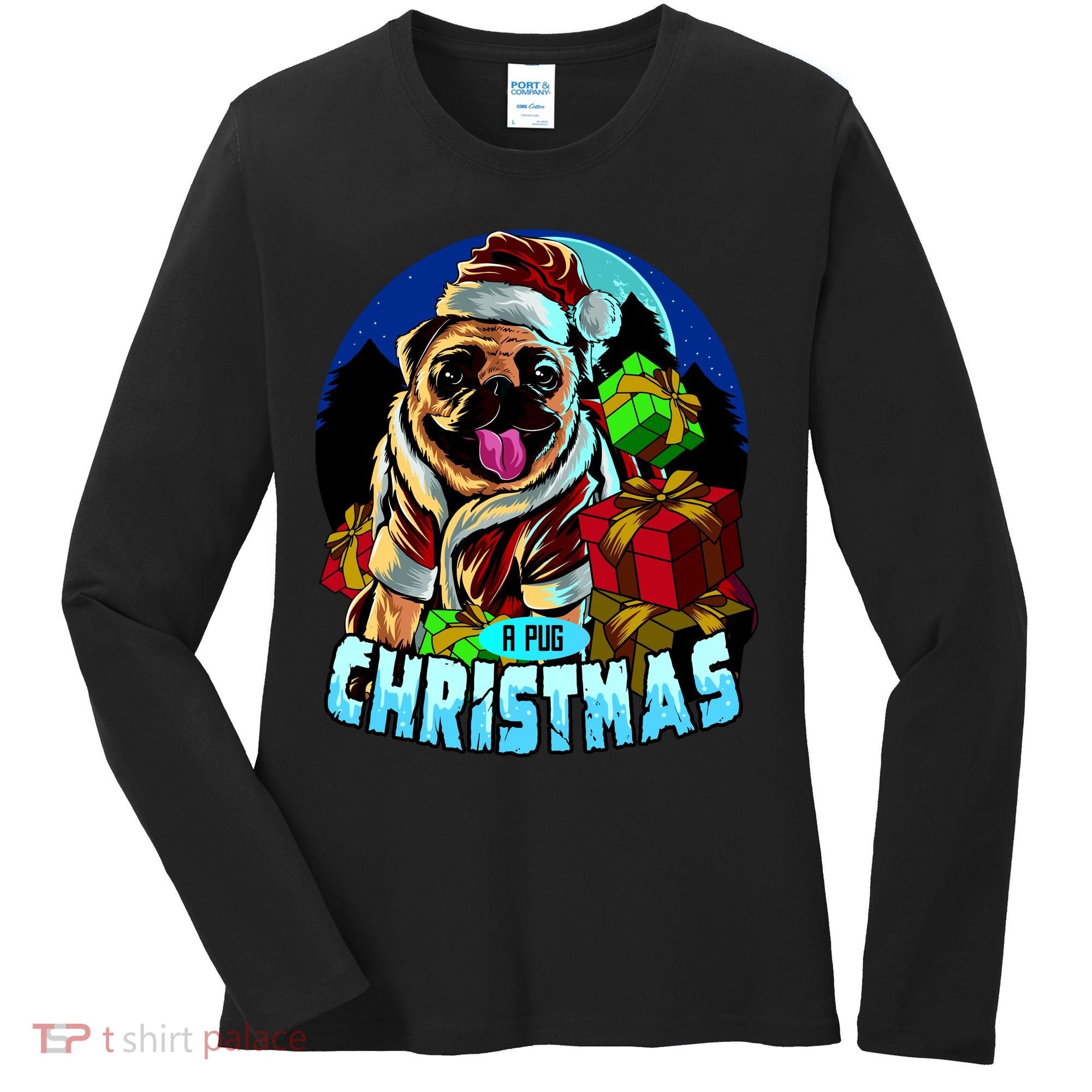 Best Pug Christmas Women's Long Sleeve Shirt