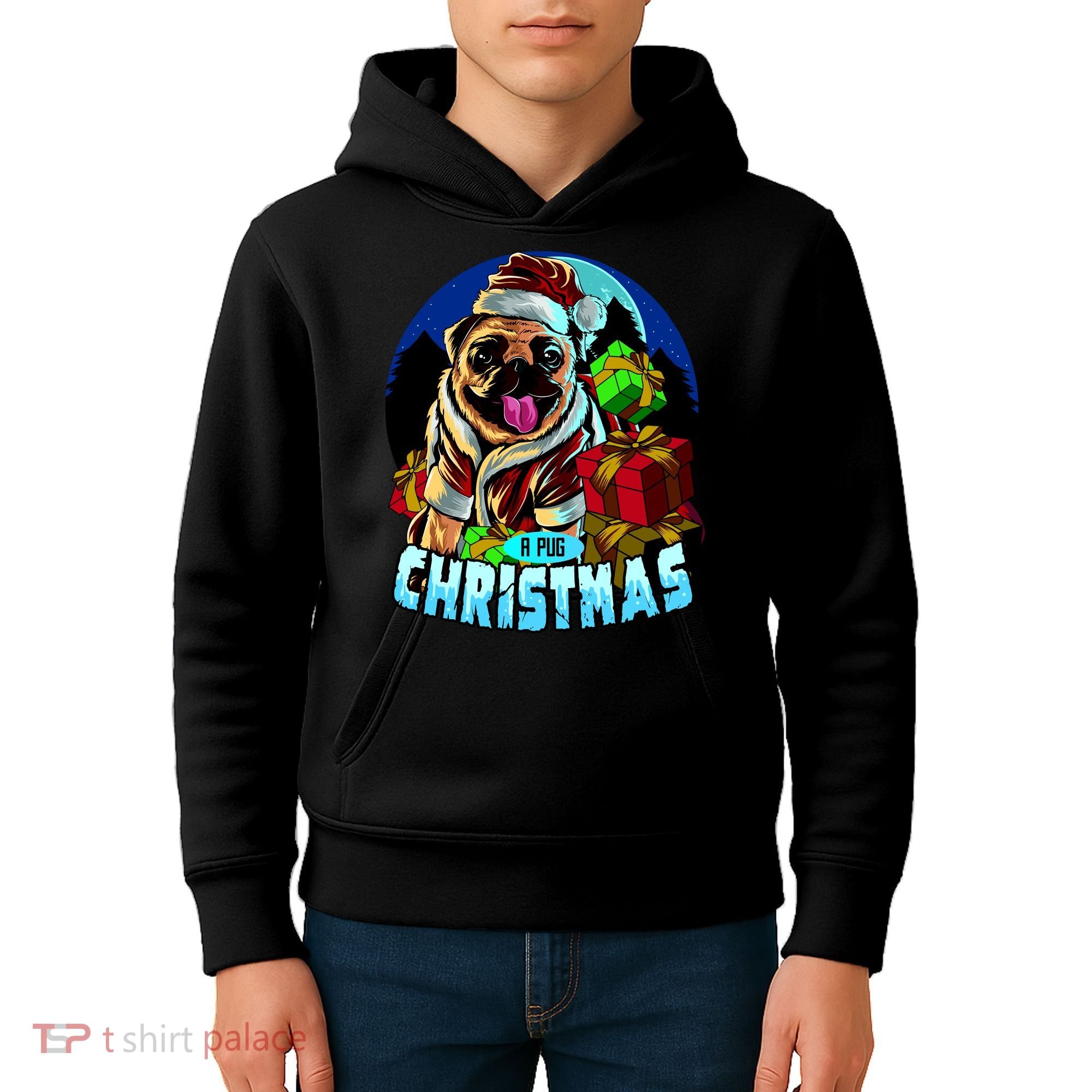 Best Pug Christmas Kids Hoodie