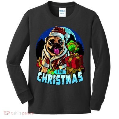 Best Pug Christmas Kids Long Sleeve Shirt